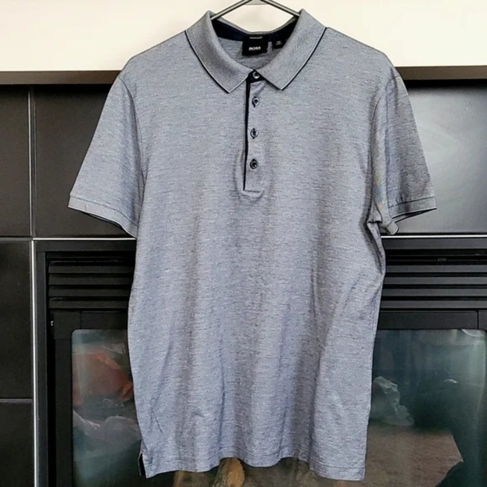 Hugo Boss Polo Shirt Heathered gray Size L